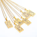 Women Accessories Jewelry 18k Gold Plated 316l Stainless Steel Pendant Astrology Horoscope Tarot Card 12 Zodiac Sign Necklace