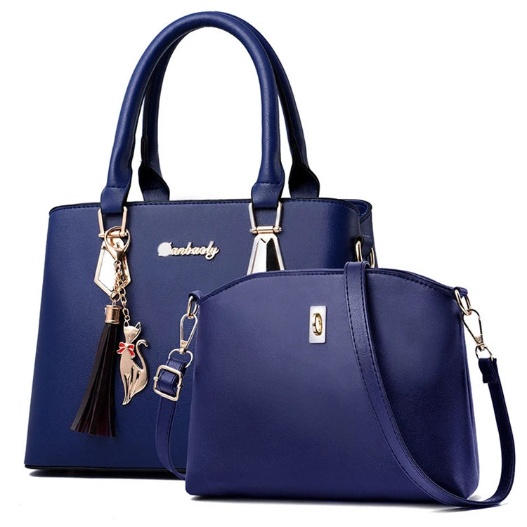 Custom Luxury Shoulder Tote Pu Leather Office Multi Color Fashion Bag Set Handbags Women Bag