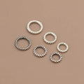 Diy 7.5mm 8.5mm 10.5mm 925 Sterling Silver Twisted Rope Closed Jump Rings Jewelry Connectors Ring Wholesale