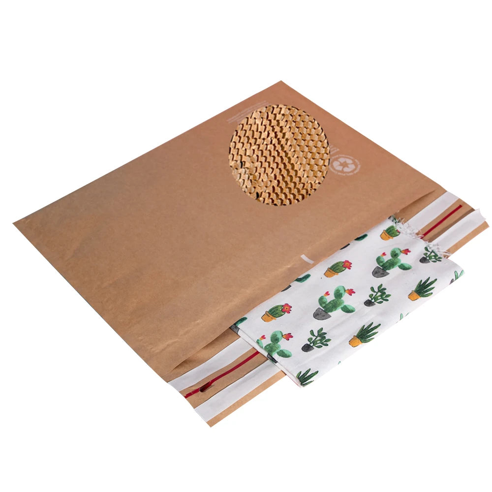 Eco-friendly Paper Mailing Bags Compostable Brown Kraft Paper Honeycomb Paper Mailer for Shipping