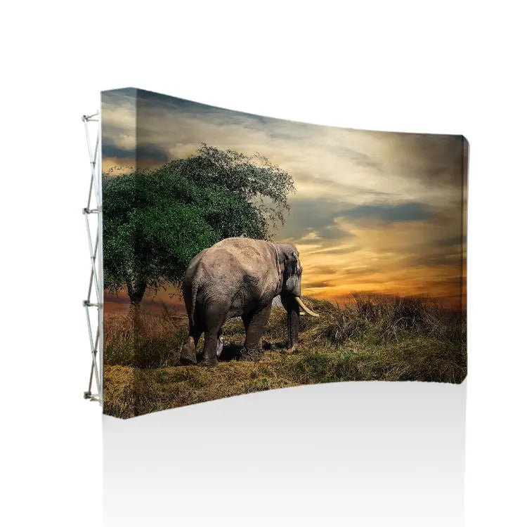 10FT Pop-up Display Straight Aluminum Frame Fabric Banner Stand for Trade Show Backdrop Wall