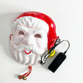 Neon-Glo Custom Logo EL Wire Printed Double-Color LED Light-Up Santa Claus PVC Face Mask Flashing Christmas Party Mask