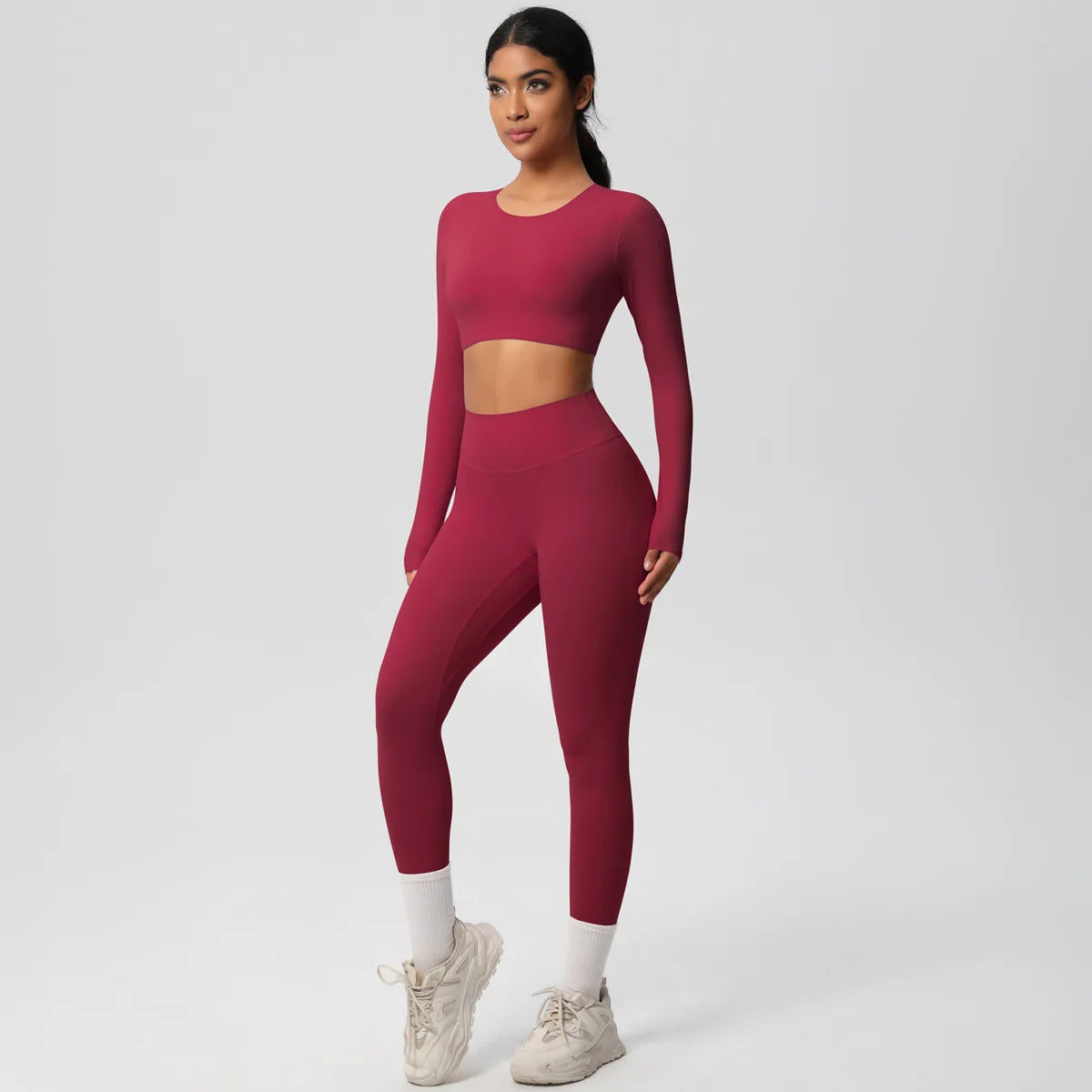 Women's Lightweight Yoga Leggings Tops Set Soft Compression Stretchy Spandex Quick Dry Breathable Active Sports Wear Small Size