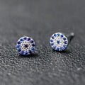Customized Earrings Jewelry Rhodium Plated Turkey Evil Eye Devil Eye Stud Earring 925 Sterling Silver Fine Jewelry Earrings