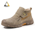JINGTU Welder Safety Shoes Steel Toe Industrial Safety Shoes Faux Suede Upper Safety Shoes