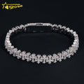 Luxury Small Size Cross Cuban Link Chain Sterling Silver 925 Moissanite Cross Bracelets Hip Hop Men's Jewelry