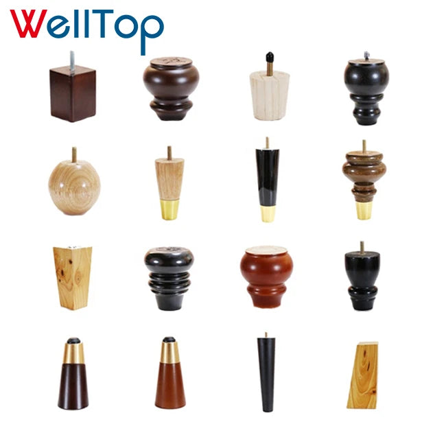 Furniture Hardware Unfinished Wood Chair Sofa Legs Bed Legs for Hotel Kitchen Living Room Modern Design VT-03.125
