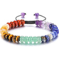 Boho Chakra Handmade Bohemian Crystal Beaded Bracelet Double Layer Adjustable Energy Stone Fashion Jewelry Bracelet for Lover