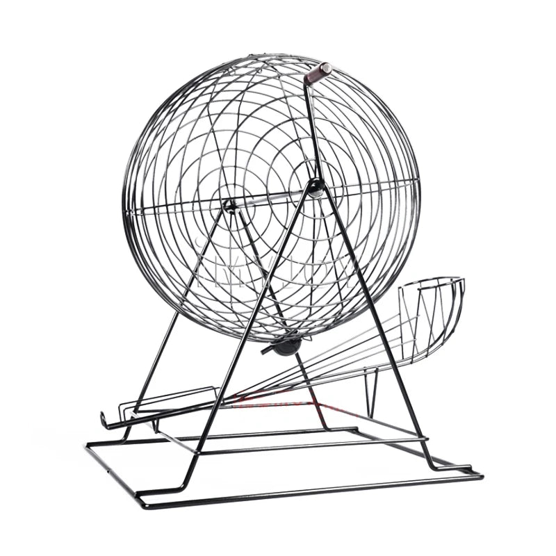 New Lotto Draw Ball Game Cage Metal Hand Lottery Machine for Online Bingo Juego De Lottery Tickets