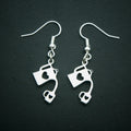 Harajuku Leisure Style Stainless Steel Hollow Heart Pouring Cup Earrings for Women Personalized Temperament Jewelry Accessories