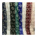 HG1122 Long Skirt Tulle Lace Fabric with Heart Design Feather Sequins & Embroidery for Curtains & Weddings