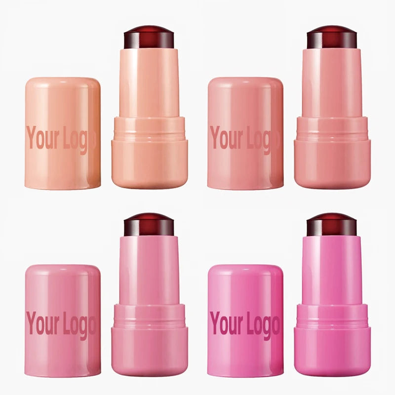 Oem Customise Vegan Jelly Blush Stick Private Label Custom Logo Cheek and Lip Tint Stain Rebranding Wholesale Jelly Blush