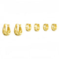 6pcs Versatile 18K Gold Plated Huggie Hoops Trendy Minimal Design Classic Professional Women's Set for Weddings Parties Made
