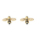Animal Fine Jewelry Bee Hand Painted Gold Plated 925 Sterling Silver Stud Earrings Women