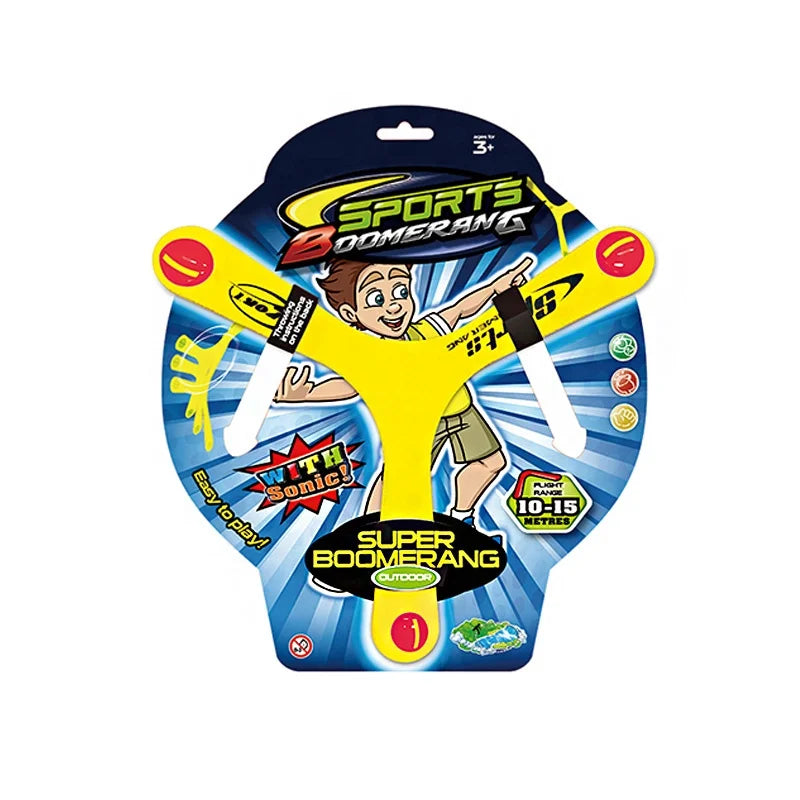 Plastic Return Boomerang Toy with Whistle Easy Sport Game for Boys and Girls