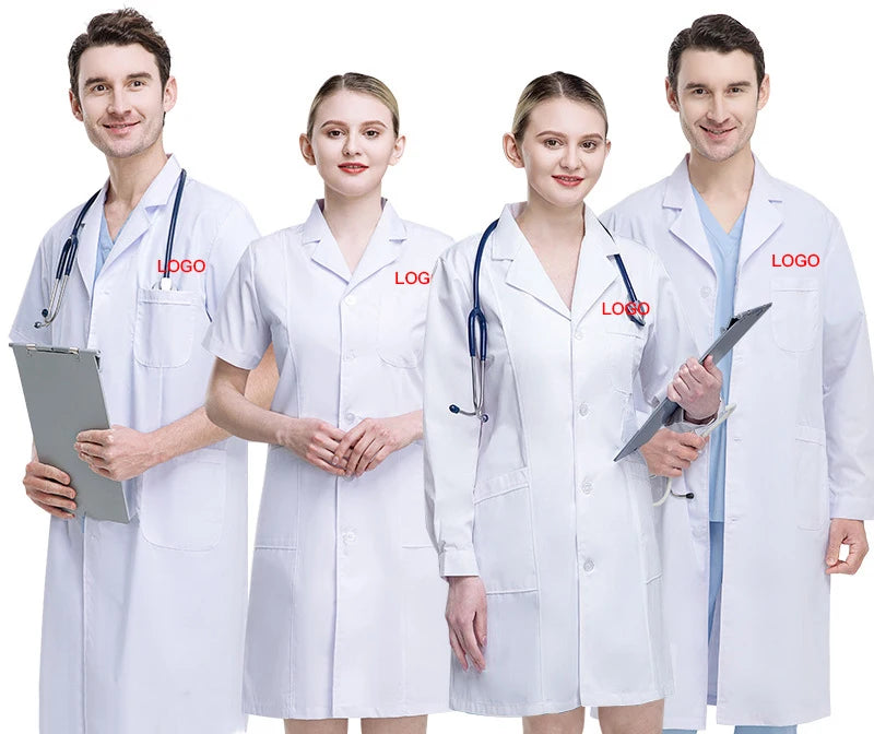 White Coat Doctor Operating Room Pharmacy Lab Coat Costume Comfortable Durable Clinical Pet Hospital Long Sleeve Doctor Coat