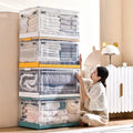 Transparent Collapsible Storage Box Dormitory Household Plastic Folding Storage Box