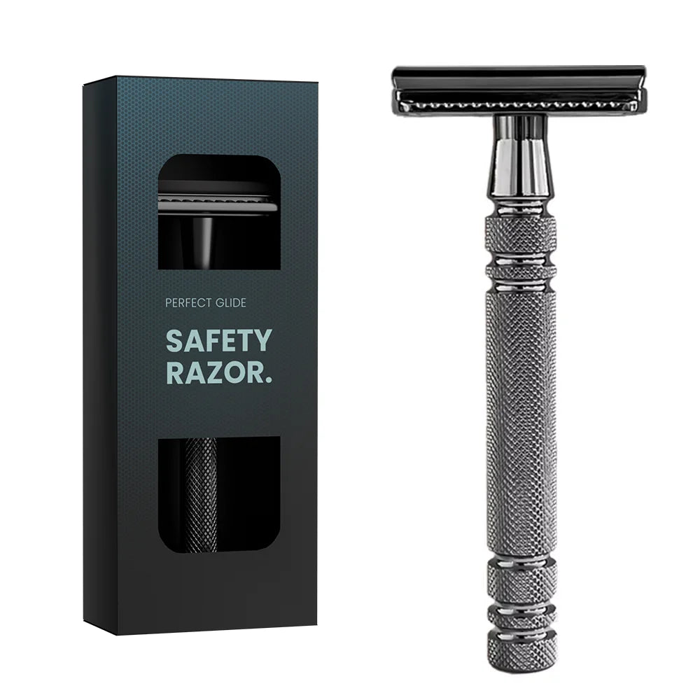 BEIKELIN Modern Twin Blades Stainless Steel Shaving Razor Body and Face Shave Aluminium Alloy Safety Razor