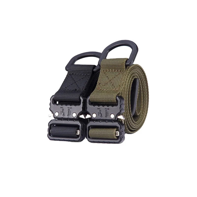 Hot Selling Customized Bandwidth Length Size Outdoor Belt Weaving Breathable Multifunctional Tactical Belt Alloy Head