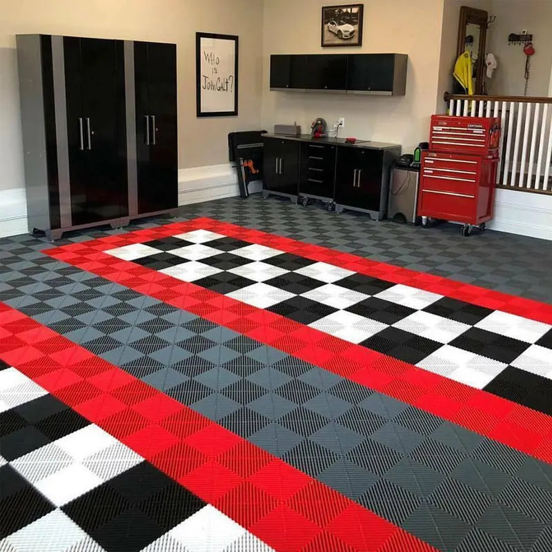 Waterproof Plastic Modular PP Modular Flooring Garage Tile Custom Graphic Design Solution