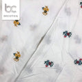 High Quality Printed Flower Plain White Woven Embroidery on 100% Cotton Eyelet Lace Fabric for Dress