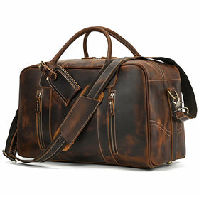 Thick Leather Large Capacity Travel Bag Duffle Bags Male Hand Luggage Bags 100% Genuine Leather Travel Handbags for Men