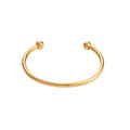 New Fashion Stainless Steel Waterproof Jewelry 18k Gold Plated Bead Open Non Tarnish Bracelet YF6259