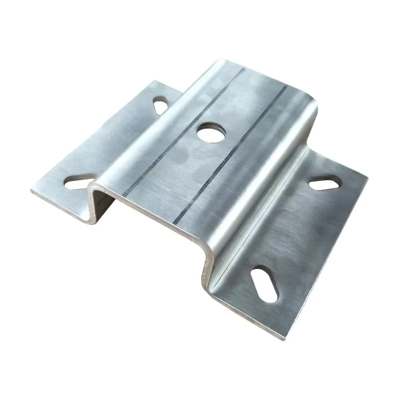 Custom Brushed Stainless Steel U Bracket Heavy Duty Slotted Hat Channel Laser Cutting Bending Mounting Support Bracket