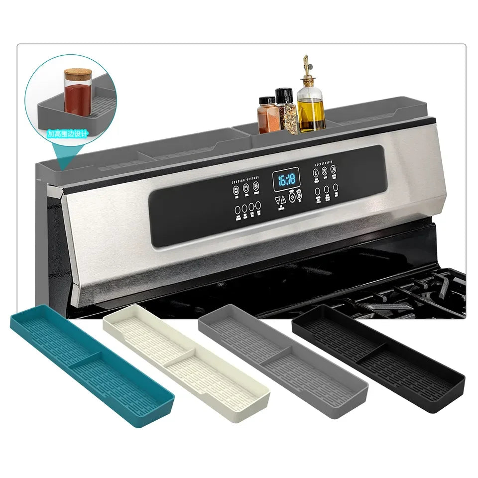 OEM/ODM New  15"silicone Stove Top Shelf Over Top Shelf Stove Oven Spice Rack with Three Magnetic Shelf Zero Installation