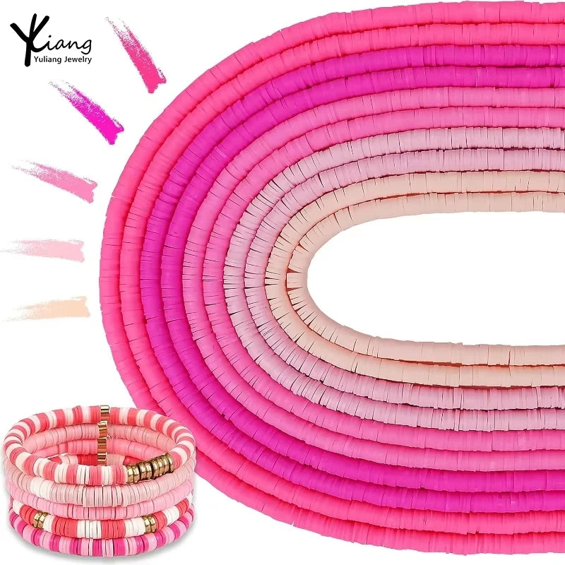 Real Price Wholesale Hot Selling 4mm6mm Flat Round Polymer Clay Ceramic Loose Beads Mixed Color DIY Jewelry Earrings Bracelets