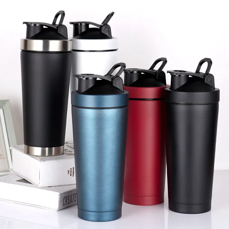 For 500ml BPA Free Custom Color Logo Protein Shaker Bottle Double Wall 12-24hr Thermal Insulation Stainless Steel 304 Gym Use