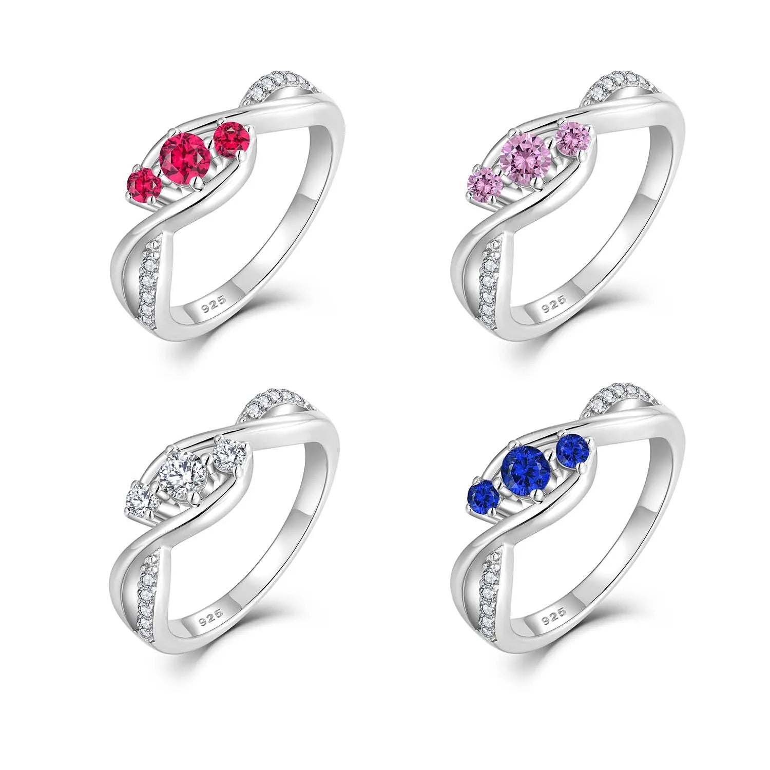 QX Wholesale Custom OEM Fine Luxury Jewelry 925 Sterling Silver Cubic Zirconia Engagement Wedding Women Rings