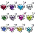 Custom Logo Charm Plata 925 Sterling Silver 12 Months Birthstone Heart Beads for Bracelet Necklace Diy Jewelry Birthday Gift