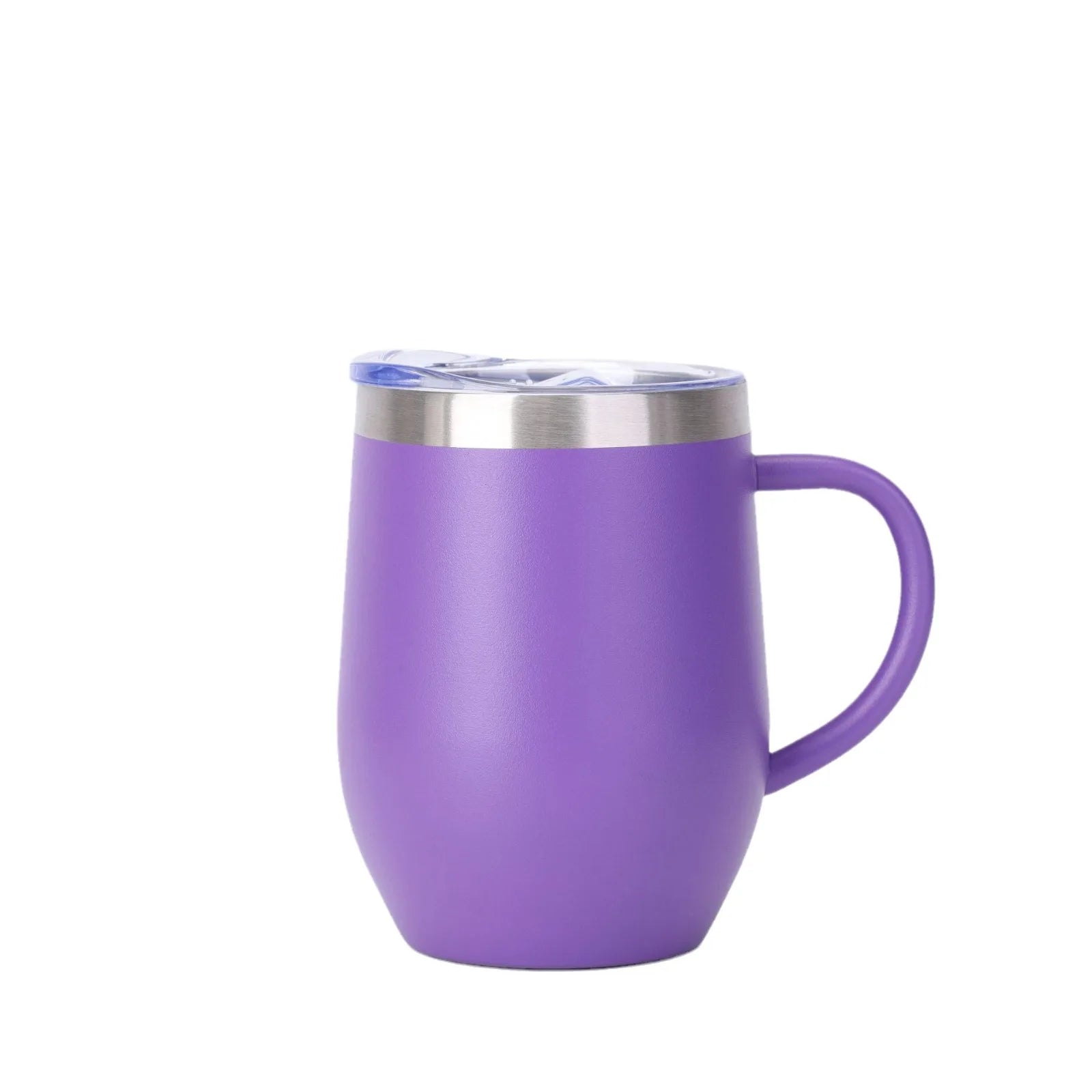 12OZ 350ml Egg Shape Tumbler Double Wall Stainless Steel Coffee Cup with Handle