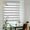 Fashion Customized Zebra Blinds Dual Layer Plain Polyester Material Factory Direct Sell Manual Model Rope Control Blackout