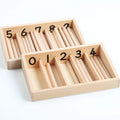 Educational Montessori Mathematics Teaching Tools Numbered Spindle Box With 45 Spindles