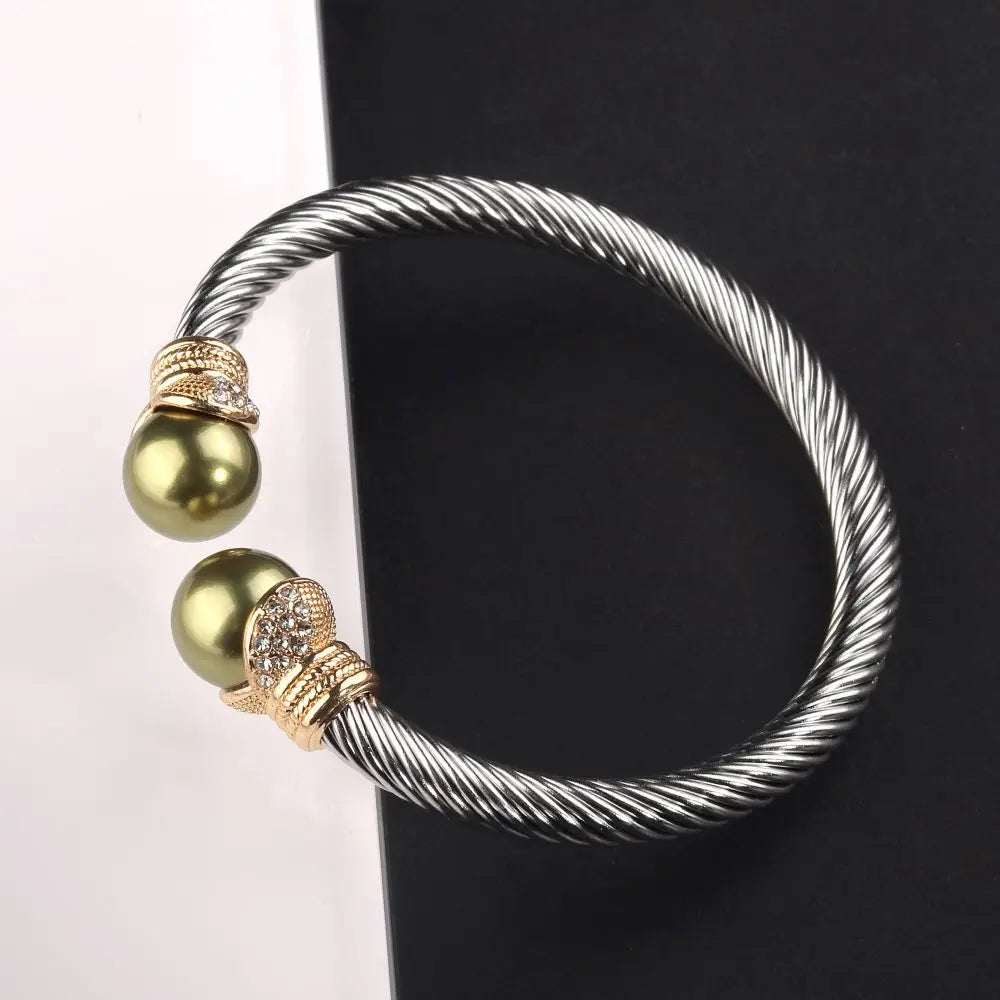 New Fashion Stainless Steel  Personality C Shape Design Hawaiian Shell Pearl s Women Jewelry