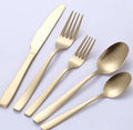 Square Handle Black Rose Gold Cutlery Sets Stainless Steel Matte Flatware Silverware Set With Logo