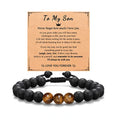 Adjustable Friendship Card Stone Bracelet for Inspirational Brother Father's Day Gifts Tiger Eye Onyx Stone Bracelet MegaBDM