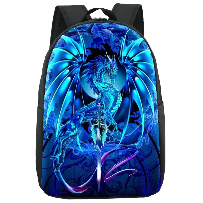 Stylish Backpacks for Men Sublimation Printing Black Dragon Backpack Bag Factory Custom Backpack School Bags