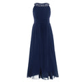 Kids Girls Flower Chiffon Frocks Ball Gown Party Dress Children Crystal Sleeveless Print Midi Formal Support In-stock Items 9999