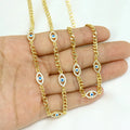 Fashion Colorful Eye Chain Necklace Bracelet Jewelry Hot Enamel Eye Bracelet Necklace Chain Choker Jewelry