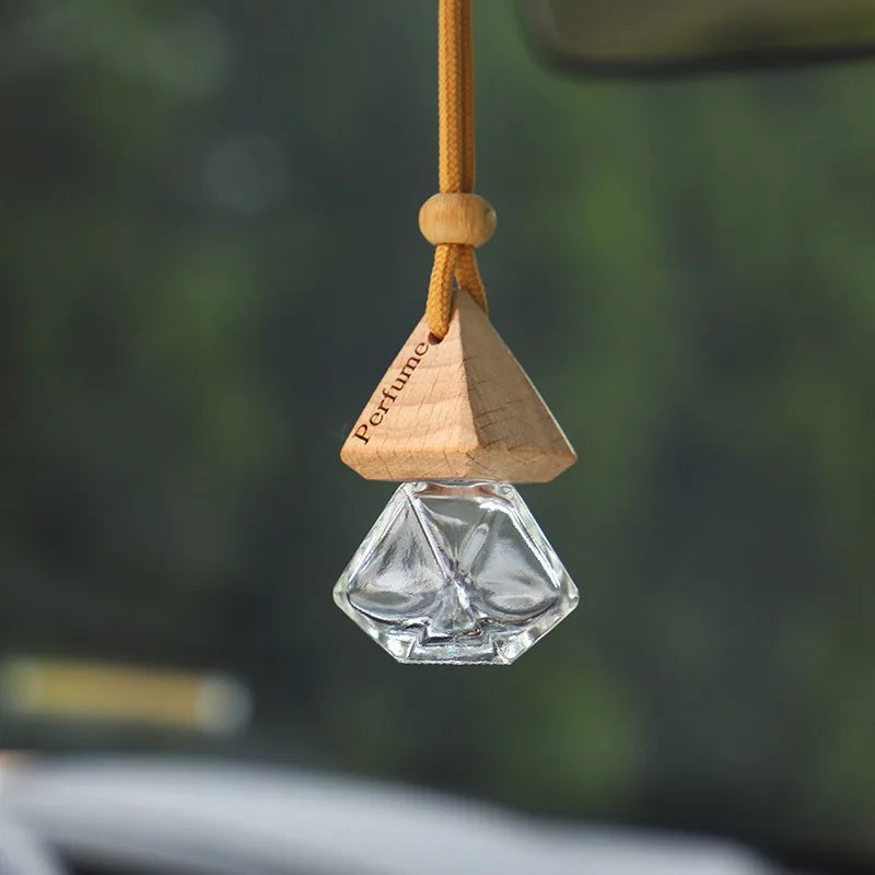 Car Perfume Bottle Unique Diffuser Bottle Wood Top Car Perfume