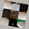 Wholesale Bulk Luxury Women's Jewelry Fashion Bijoux Stainless Steel Zircon Flower Pearl Bow Tie Necklace for Women Gifts