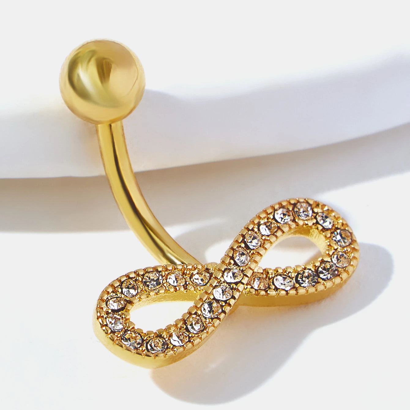 Custom 14K Gold Plated Stainless Surgical Steel Navel Rings Magnetic Fake Belly Button Natural Jewelry Fashion Piercing Jewelry