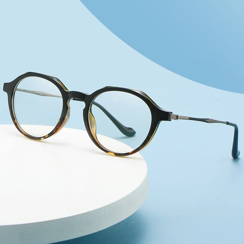 Retro Round Wholesale Stock Blue Light Blocking Eyeglasses Frame for Men Custom Prescription Glasses Dropshipping