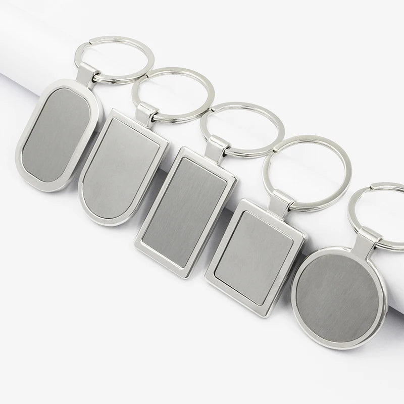 Made Custom Metal Souvenirs Gift Key Chain Laser Engraved Blank Keyring Sublimation 3D Rectangle Round Metal Crafts Keychain
