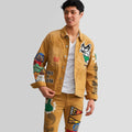 2023 AeeDenim Custom Designers Men's Jackets Embroidery Patches High Density Graphic Print Denim Stretch Jacket for Men