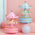 Carousel Music Box with Light Birthday Gift Children Toy Cartoon Rotate Carousel Music Box