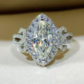 Huitan Beautiful Marquis Anillos Noble Woman Pure Zircon Rings Lady Girls Silver Dainty Fashion Ring